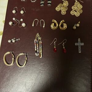 Costume Jewelry Earrings and Cross